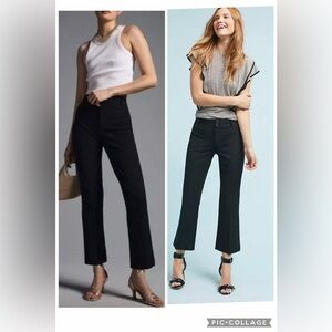 By Anthropologie Black The Essential Crop Flare Trouser Pants size 2